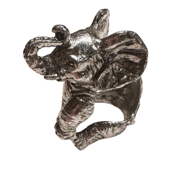 4 Vintage Arthur Court Baby Elephant Napkin Rings Holders Heavy Silvertone - Picture 2 of 10